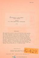 Gorton-Gorton P2-3, 3-D Pantograph, 2575 Supplement 1385E Manual 1953-03
